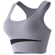 Penkiiy Sports Bras for Women Women Seamless Sports Bra Wirefree Yoga Bra With Removable Pads Purple Bras